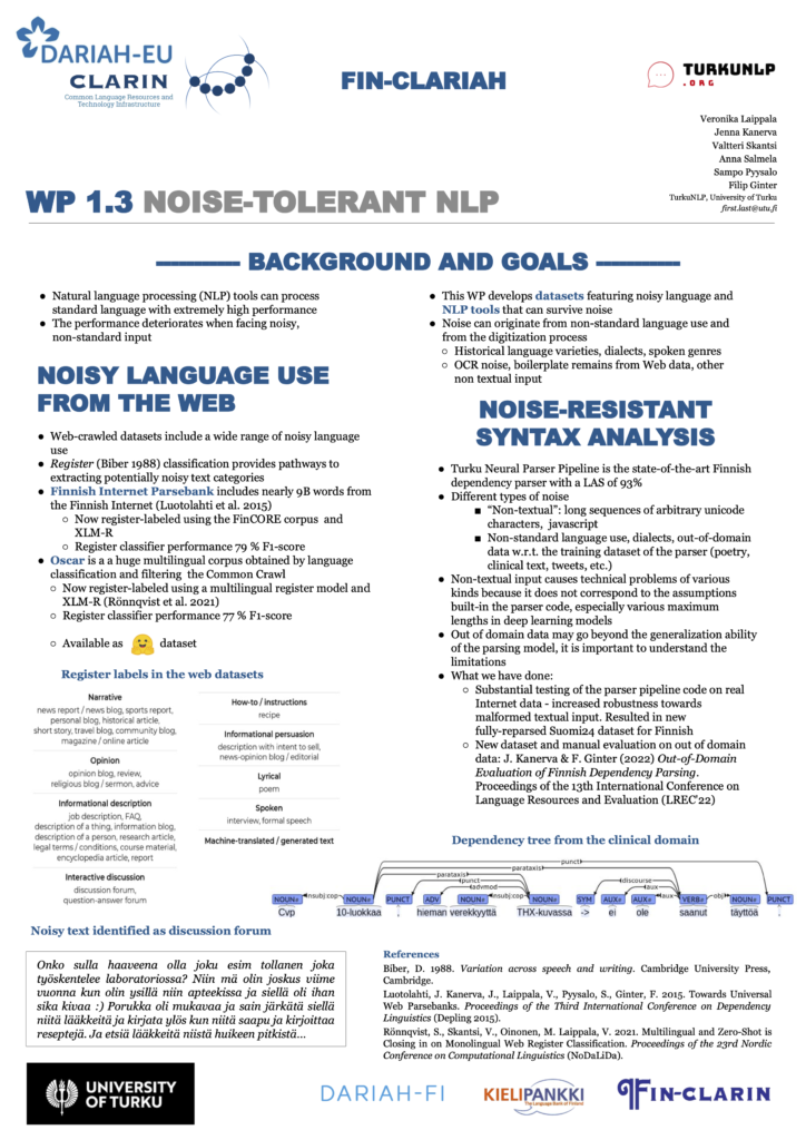 Image of the poster W1.3 Noise-tolerant NLP